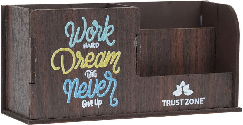Trust Zone 3 Compartments Wooden With Motivational Quot...
