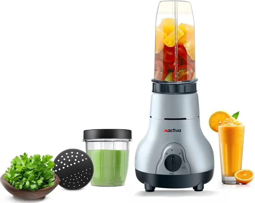 ACTIVA Easy Mix Nutri 2 Jar With Powerful Powerful Long Lasting Shock Proof Abs Body 500 W Juicer Mixer Grinder  (Easy Mix 500 Watt Nutri | 2 Jars | Black, Grey) - Best Price ₹1235 at Flipkart