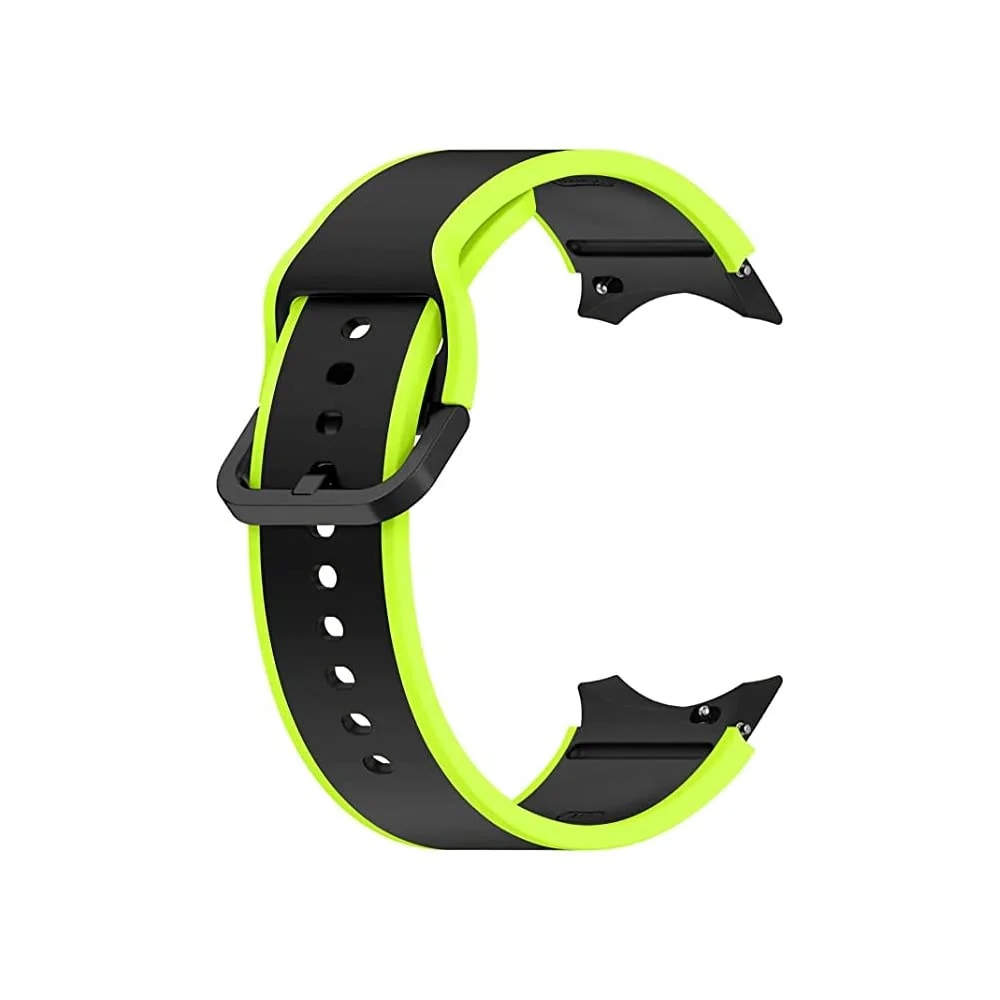 Prolet Watch Silicone Strap Compatible with Samsung Galaxy Watch 4, 40mm/42mm/44mm,Watch 5, 40mm/44mm Watch 5 pro,45mm, Watch 6, 40mm/43mm/44mm Soft Premium Silicone strap-(Black & NeonGreen)