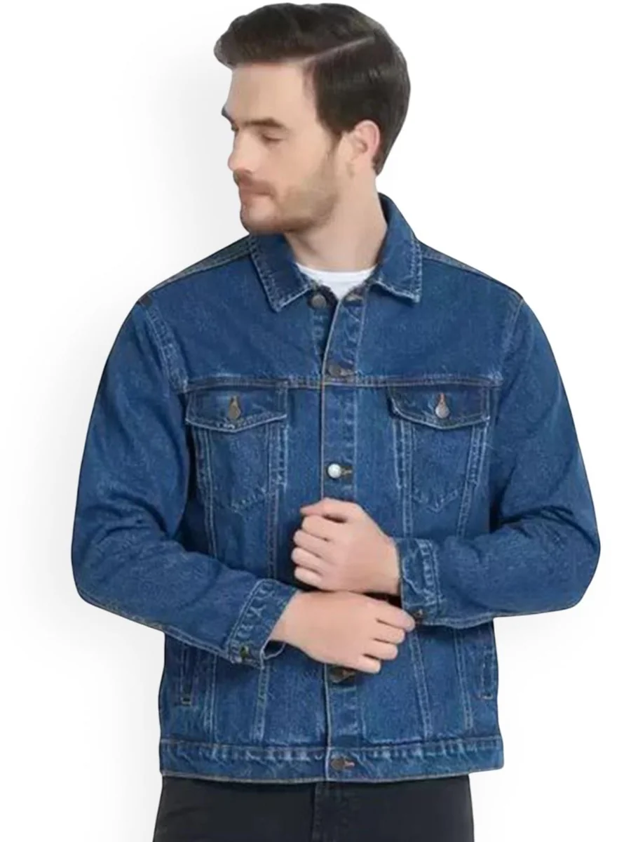 Men Solid Spread Collar Denim Jacket - Best Price ₹599 at Myntra
