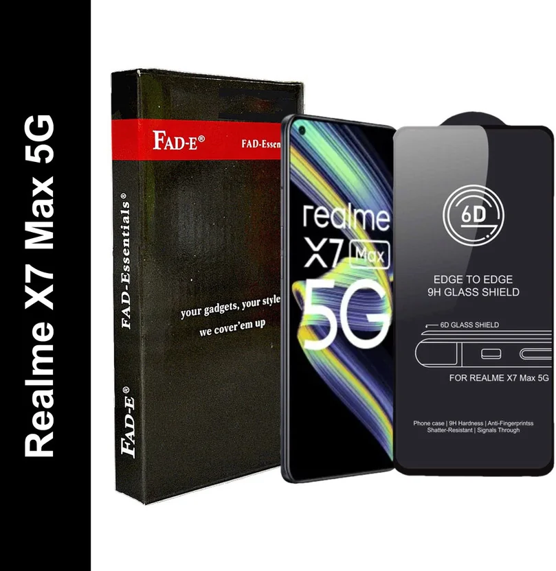 FAD-E Edge To Edge Tempered Glass for Realme X7 Max, Re...