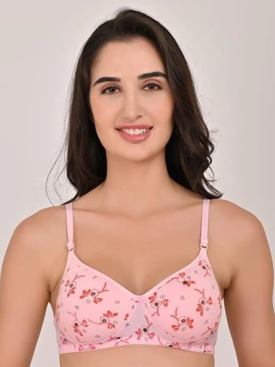 Floral Print Full Coverage Soft Cotton Padded Non-Wired Bra - Best Price ₹599 at Myntra