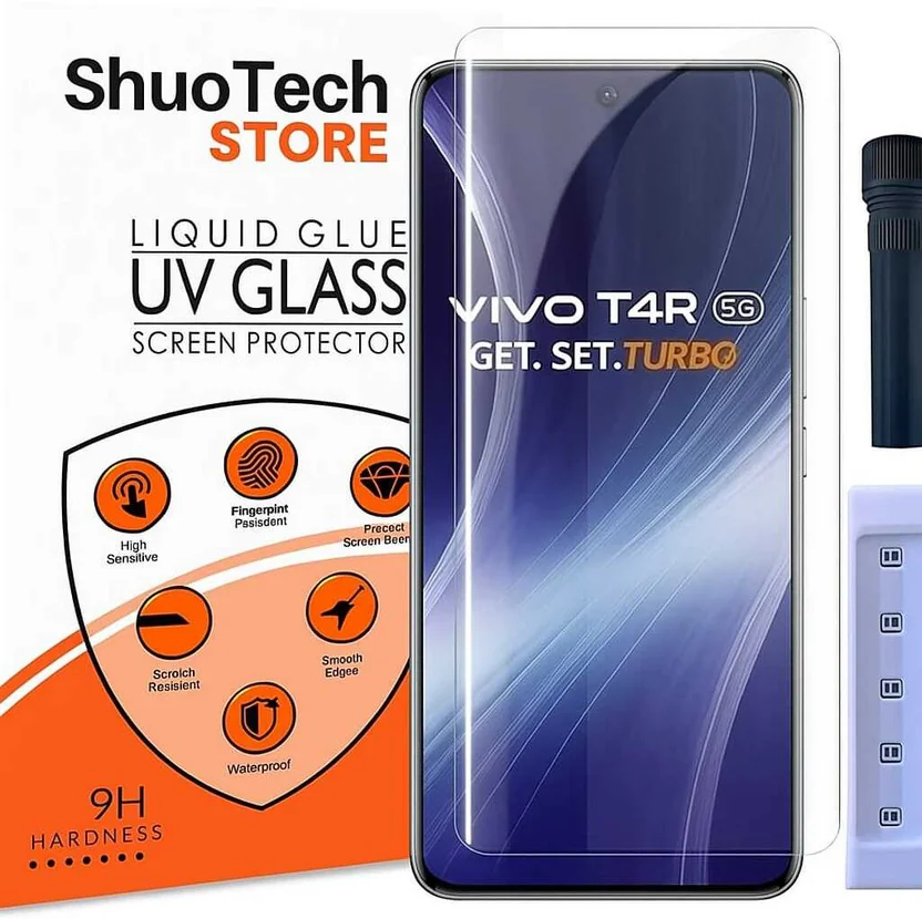 Shuotech Edge To Edge Tempered Glass for vivo t4r, vivo...