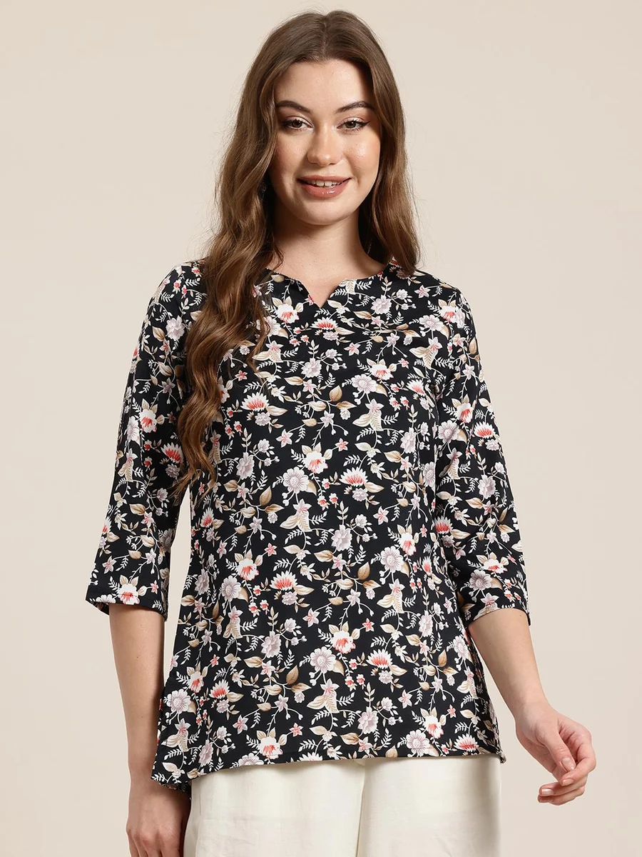 Floral Printed Straight Short Kurti - Best Price ₹174 at Myntra