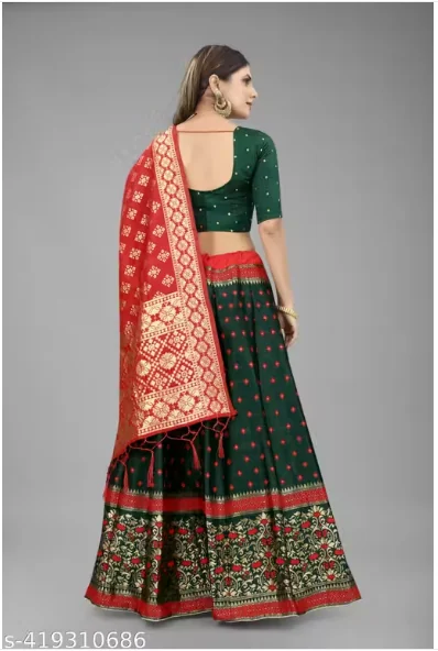 DIAMOND=GREEN RED Lehenga - Best Price ₹324 at Meesho