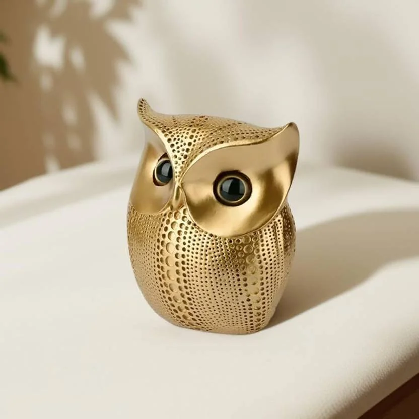 Royalbox Lucky Owl Resin Art Idol Figure Golden Owl Art Figure for Good Luck Statue Decorative Showpiece  -  14 cm  (Polyresin, Gold) - Best Price ₹231 at Flipkart