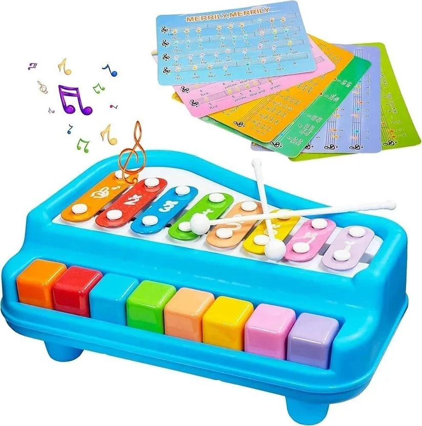 SmartKids 2 in 1 Piano Xylophone Toy for Toddlers,8 Mul...