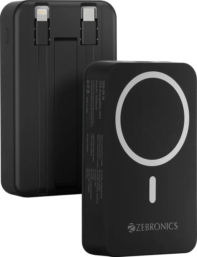 ZEBRONICS 10000 mAh 22.5 W Wireless With MagSafe Nano P...