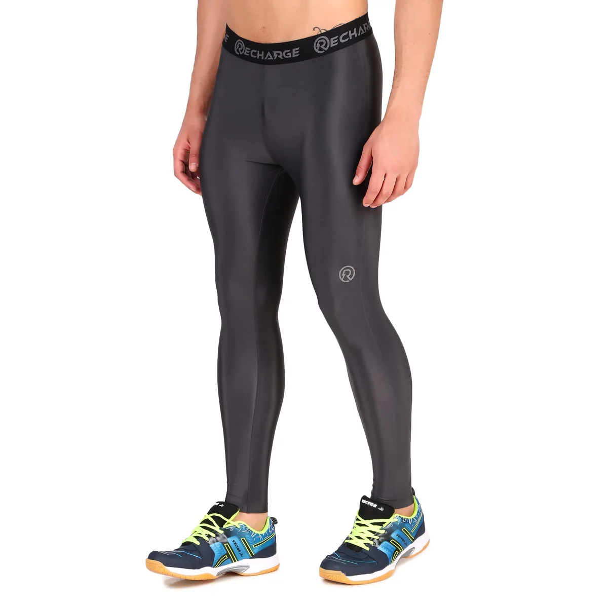 Recharge Men's Polyester Compression Pant/Tights/Legging for Gym, Running, Cycling, Yoga & All Sports