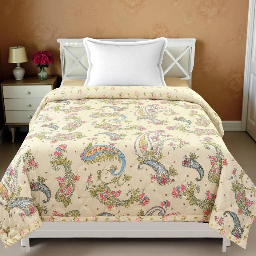 ivaza Solid Single AC Blanket for  AC Room  (Cotton, Paisley Beige)