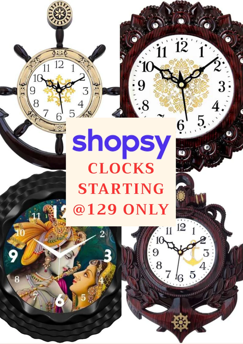 Wall Clocks From ₹125 — Best Price First - Best Price ₹167 at Shopsy