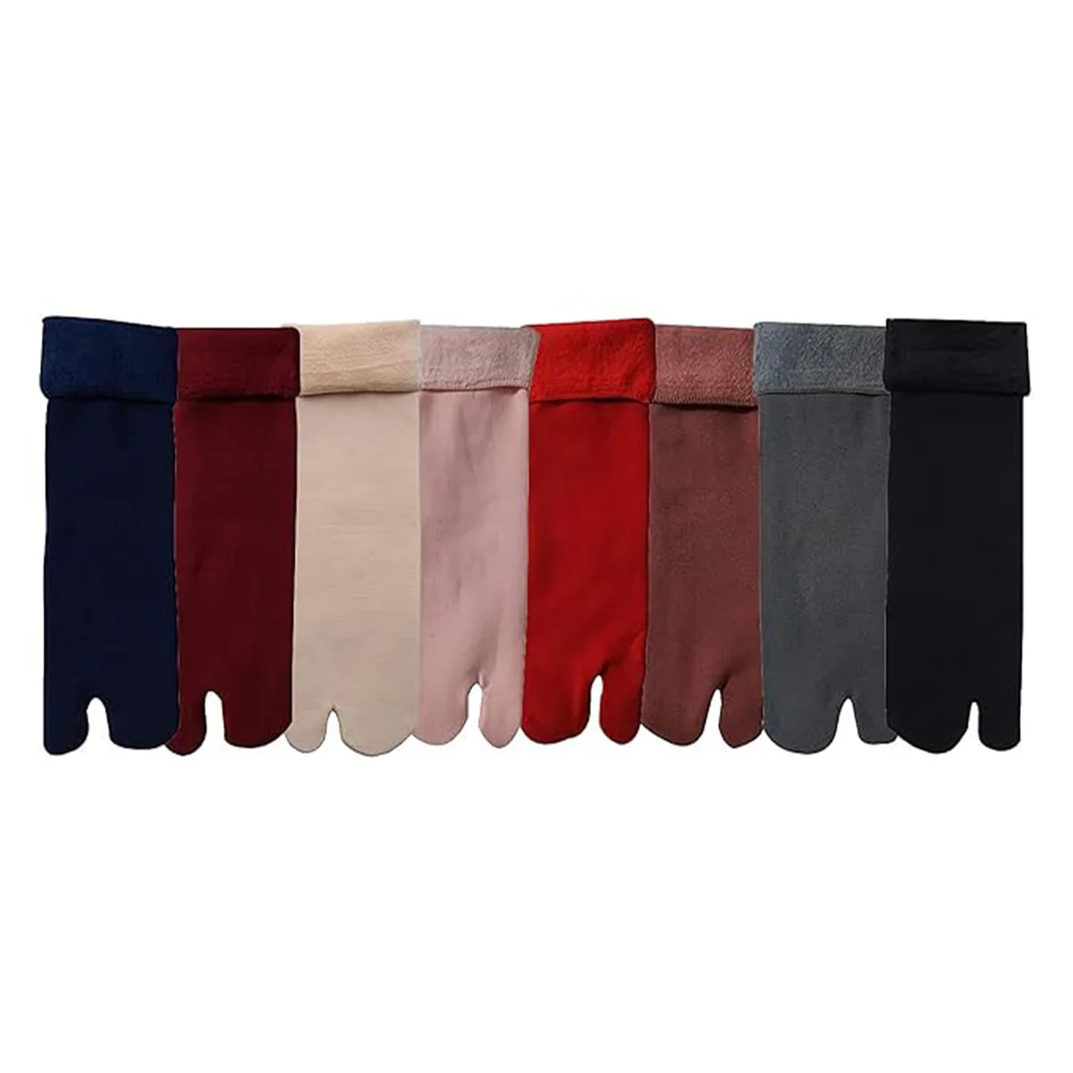 Women's & Girl's Multicolor Velvet Fur Thermal Snow Winter Socks with Thumb – Soft Warm Breathable Cozy Fleece, Free Size, Stylish Cold Weather Footwear