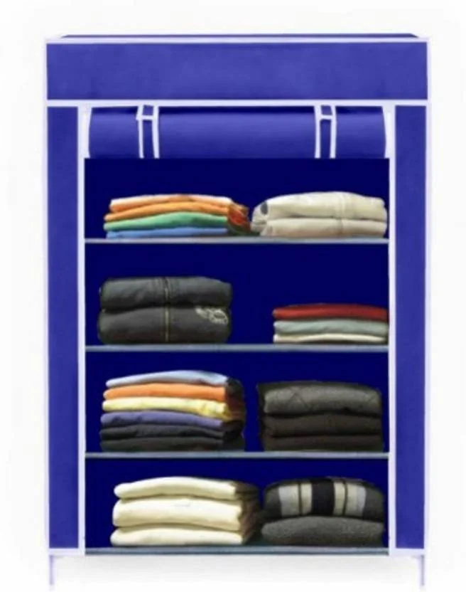 Flipkart Perfect Homes Studio PP Collapsible Wardrobe  (Finish Color - Blue, DIY(Do-It-Yourself))