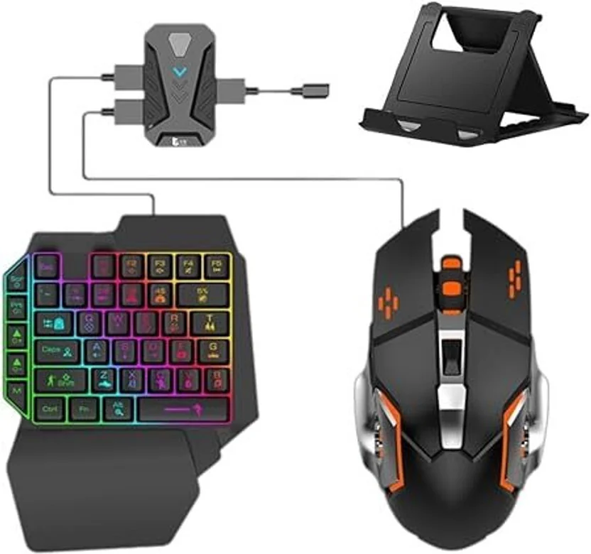 DXP One Handed Gaming Keyboard and Mouse, 4 in 1 Mobile...