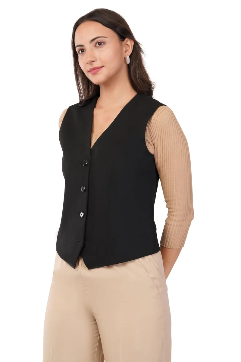 Women's Waist Coat | Sleeveless | Stylish Executive Wear | Formal Blazer Waistcoat | Office wear