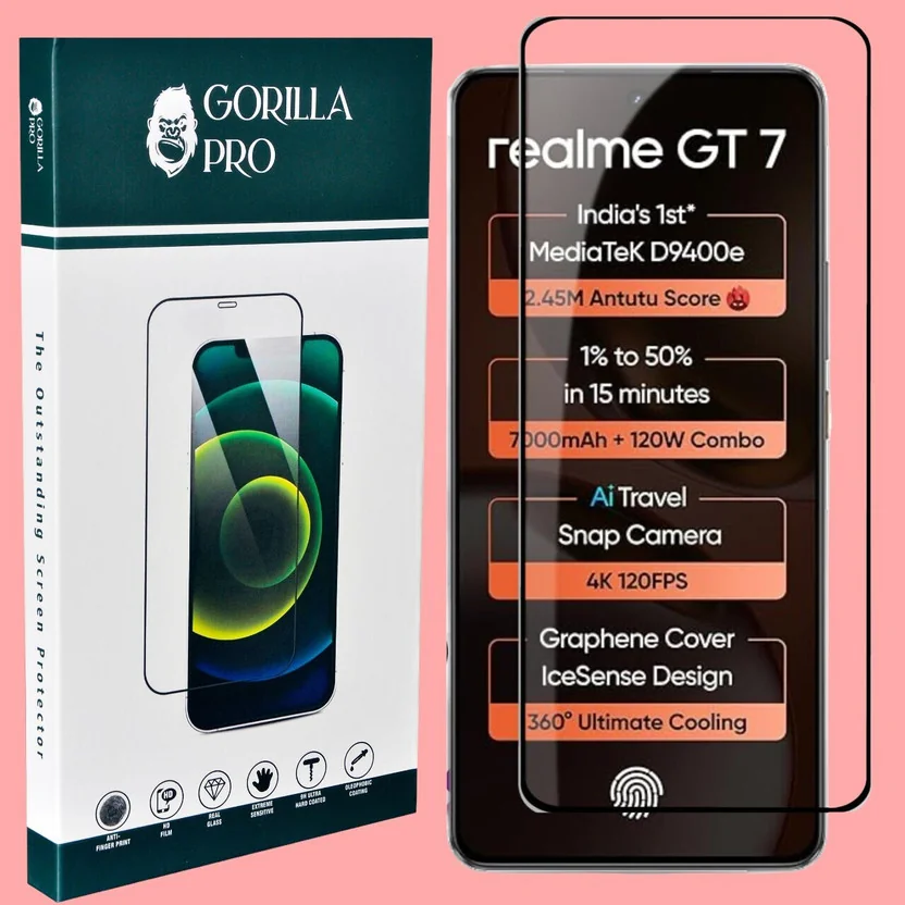 GORILLA PRO Edge To Edge Tempered Glass for Realme GT 7
