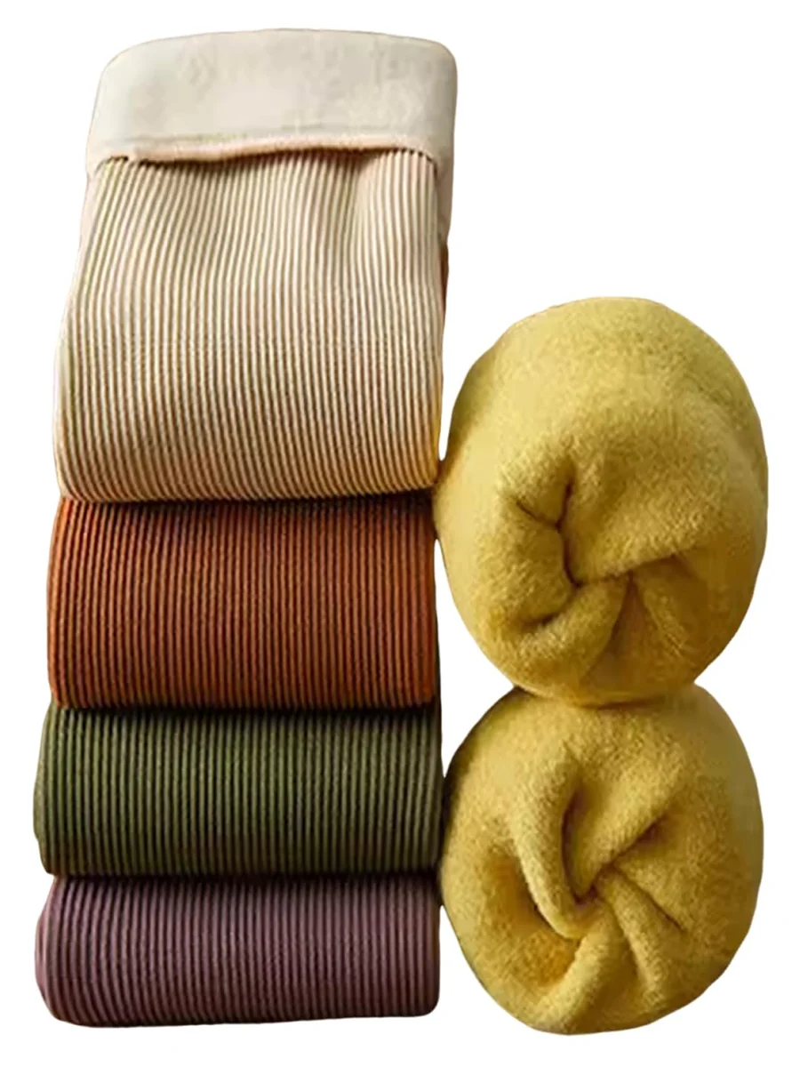 Women Thermal Winter Socks Thumb Toe Warm Velvet Fur Socks Multicolor (Assorted Color)
