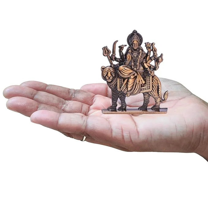 anciently Maa Durga Idol for Dashboard, Metal, 1 Piece (Copper Colour) - Best Price ₹245 at Amazon