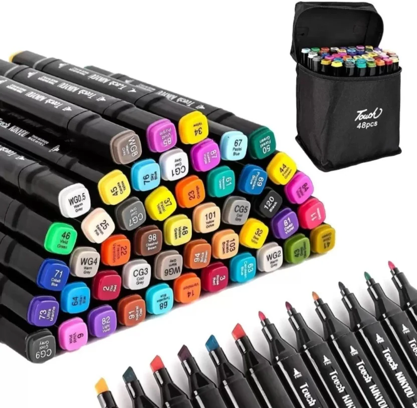 URBANHUDA Dual Tip Permanent Art Markers with Carrying ...