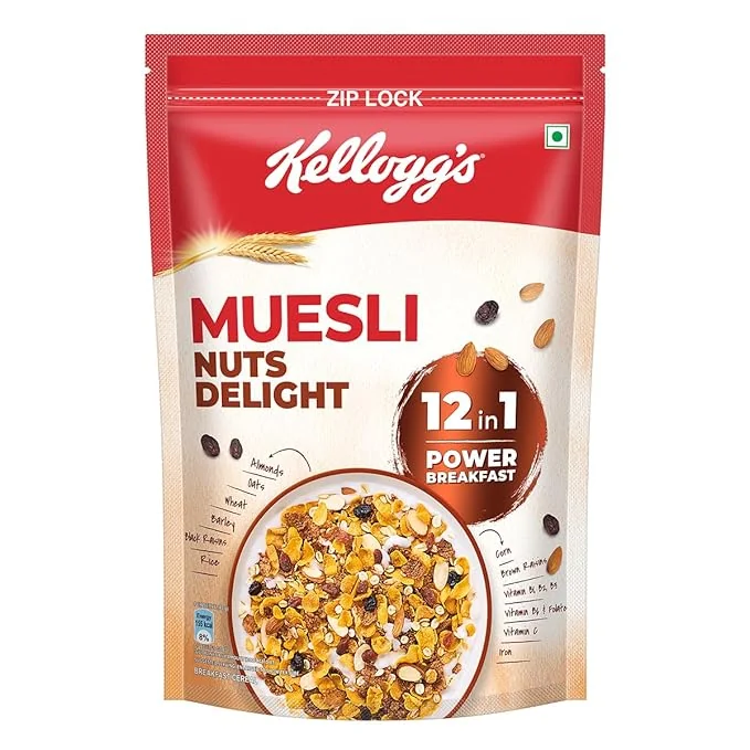 Kellogg’s Muesli Nuts Delight 1000G | 12-In-1 Power Breakfast | India's No. 1 Muesli | Multigrain Breakfast Cereal|Almond - Best Price ₹369 at Amazon