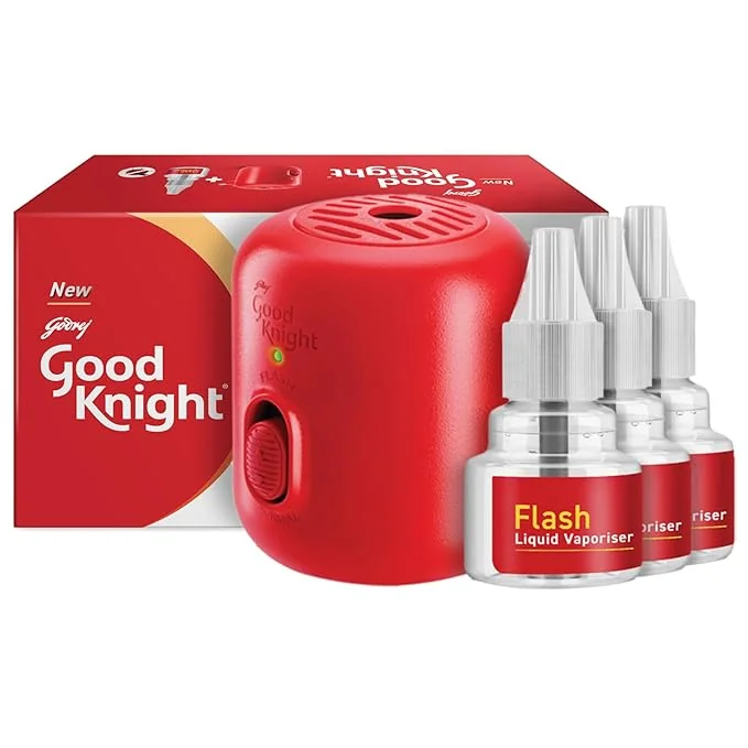 Good Knight Flash Liquid Vaporiser Combo Pack | Machine + Pack Of 3 Refills | 2x Faster Than Before | Mosquito Repellent Refill | India s Most Powerful Liquid Vaporizer - Best Price ₹215 at Amazon