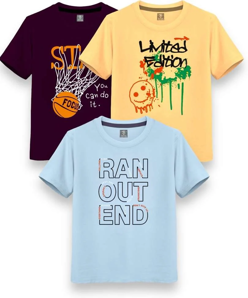 Boys & Girls Printed Cotton Blend T Shirt - Best Price ₹110 at Shopsy