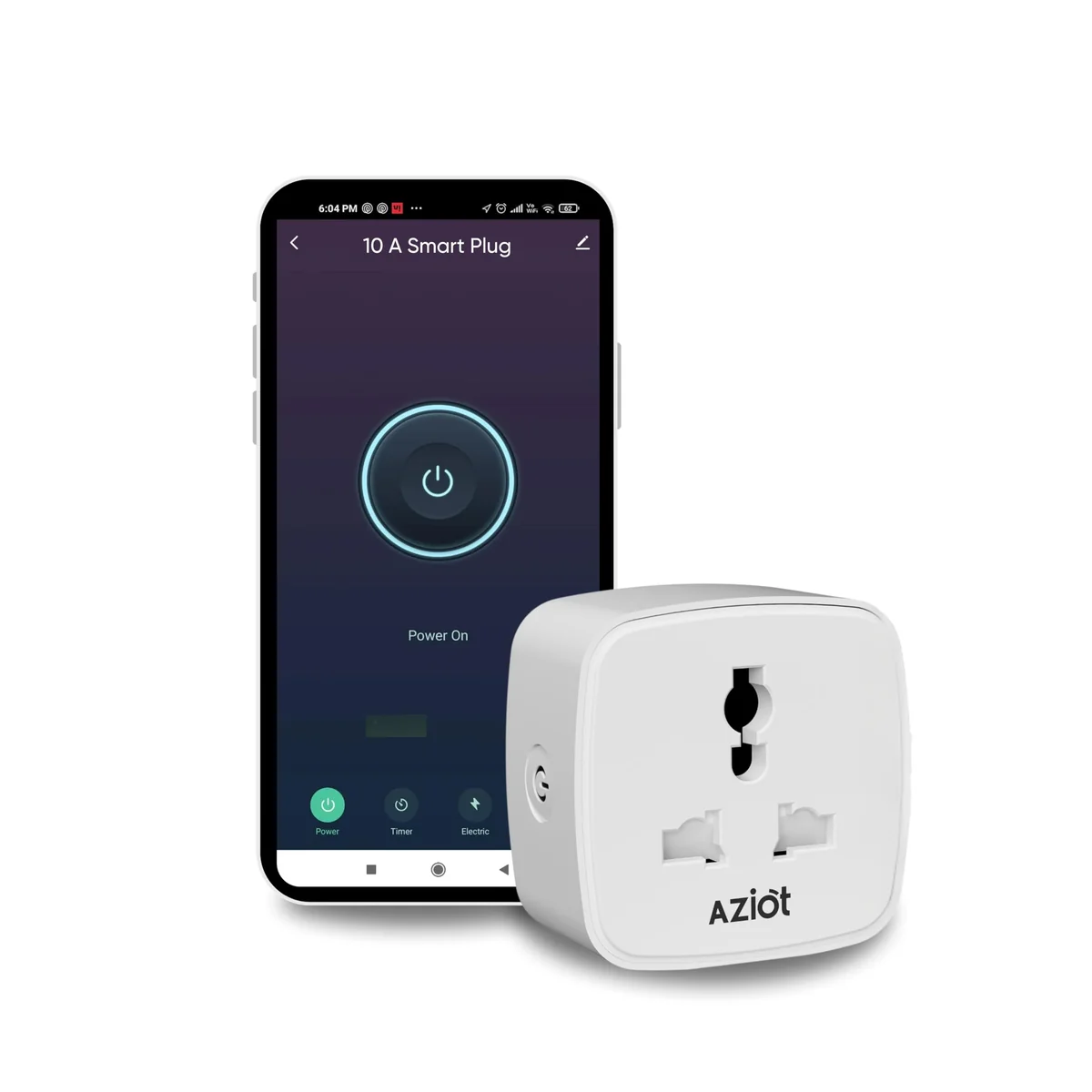 10A Smart Plug with Energy Monitoring – WiFi/Bluetooth – Made in India – Timer Function – Works with Google Home & Amazon Alexa