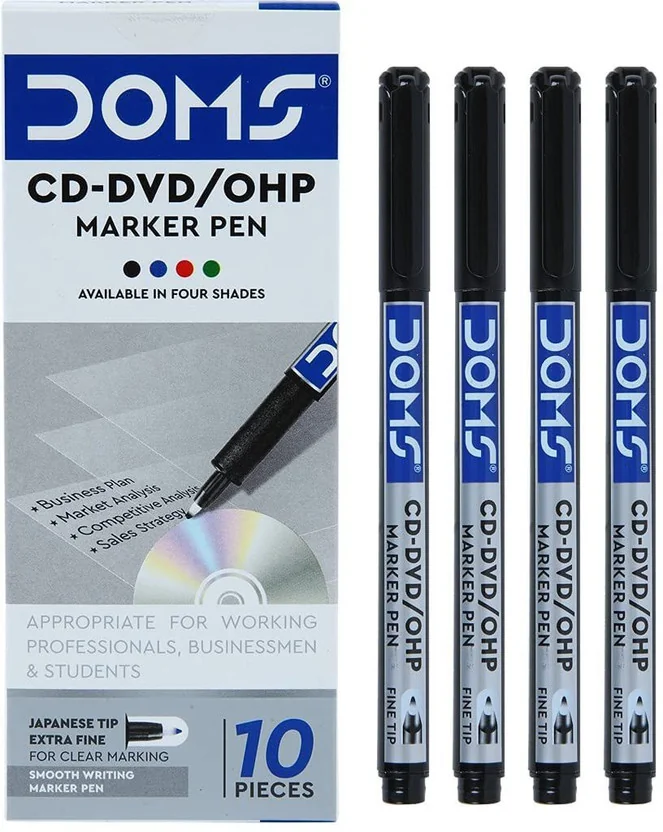 DOMS CD-DVD/OHP Marker Pen | Fine Tip Japanese Tip For ...