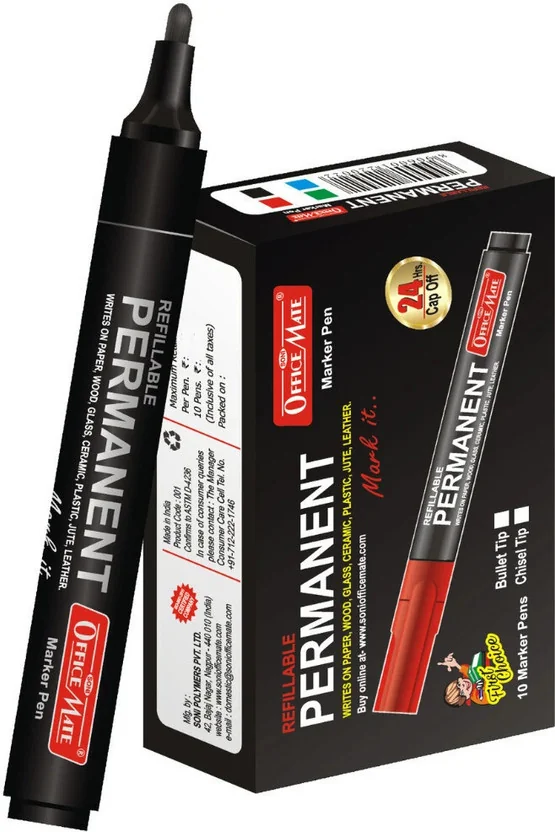 Soni Officemate Permanent Marker Pack of 10 Pcs