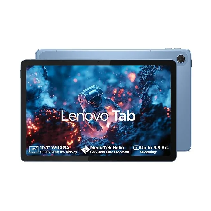 Lenovo Tab| 10.1 Inch Display| Wi-Fi Only| 4 GB RAM + 64 GB ROM (Expandable up to 1 TB)| Metal Body| Dual Speakers with Dolby Atmos| Android 14| Color: Polar Blue - Best Price ₹9999 at Amazon