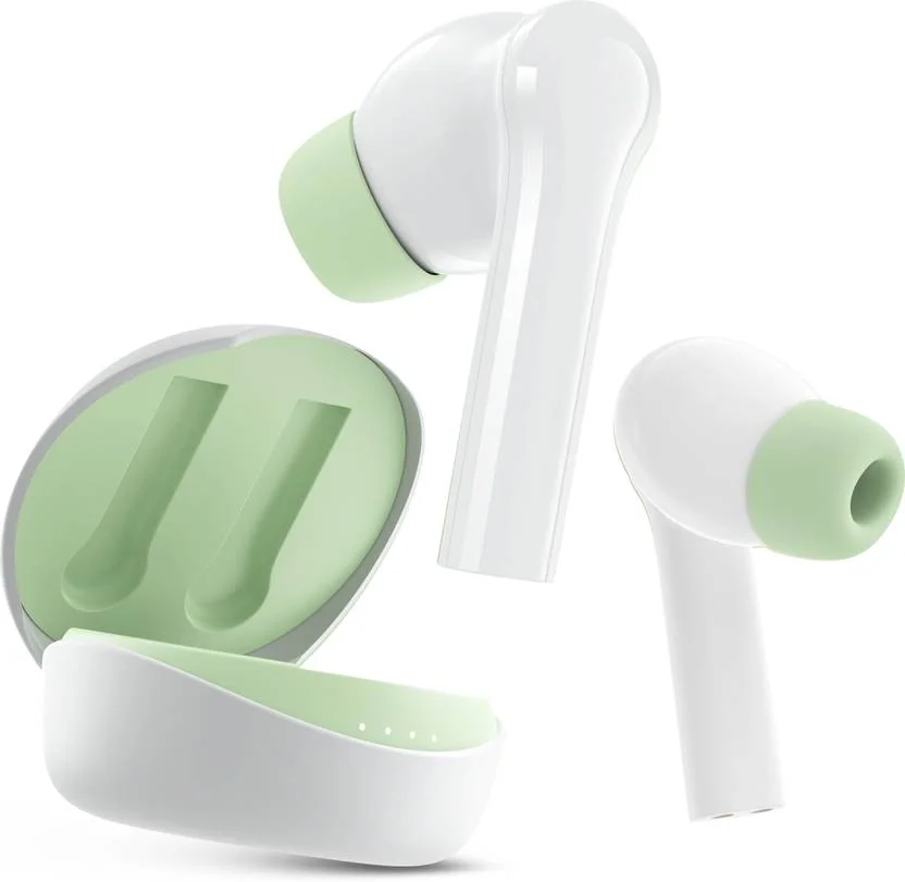 Mivi Duopods D4, 50Hrs Playtime, HD Call, Fast Charging, IPX4, Voice Assistant, 5.3v Bluetooth  (Lime White, True Wireless) - Best Price ₹699 at Flipkart