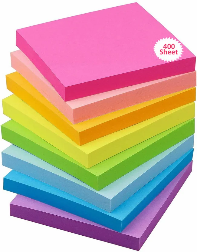 OFIXO Sticky Notes 400 Sheets Regular, 5 Colors