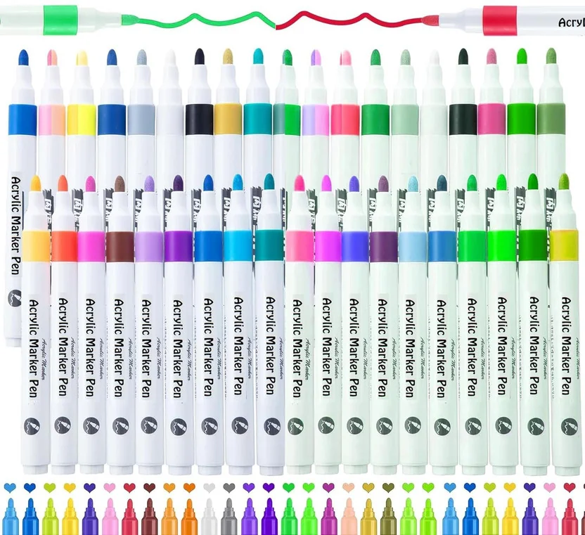 Harinder 48 Shades Acrylic Paint Markers – Fine Tip for...