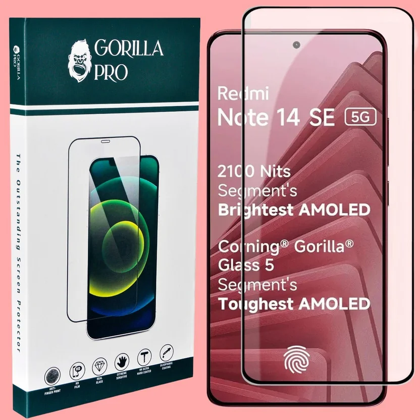 GORILLA PRO Tempered Glass Guard for REDMI Note-14 SE 5...