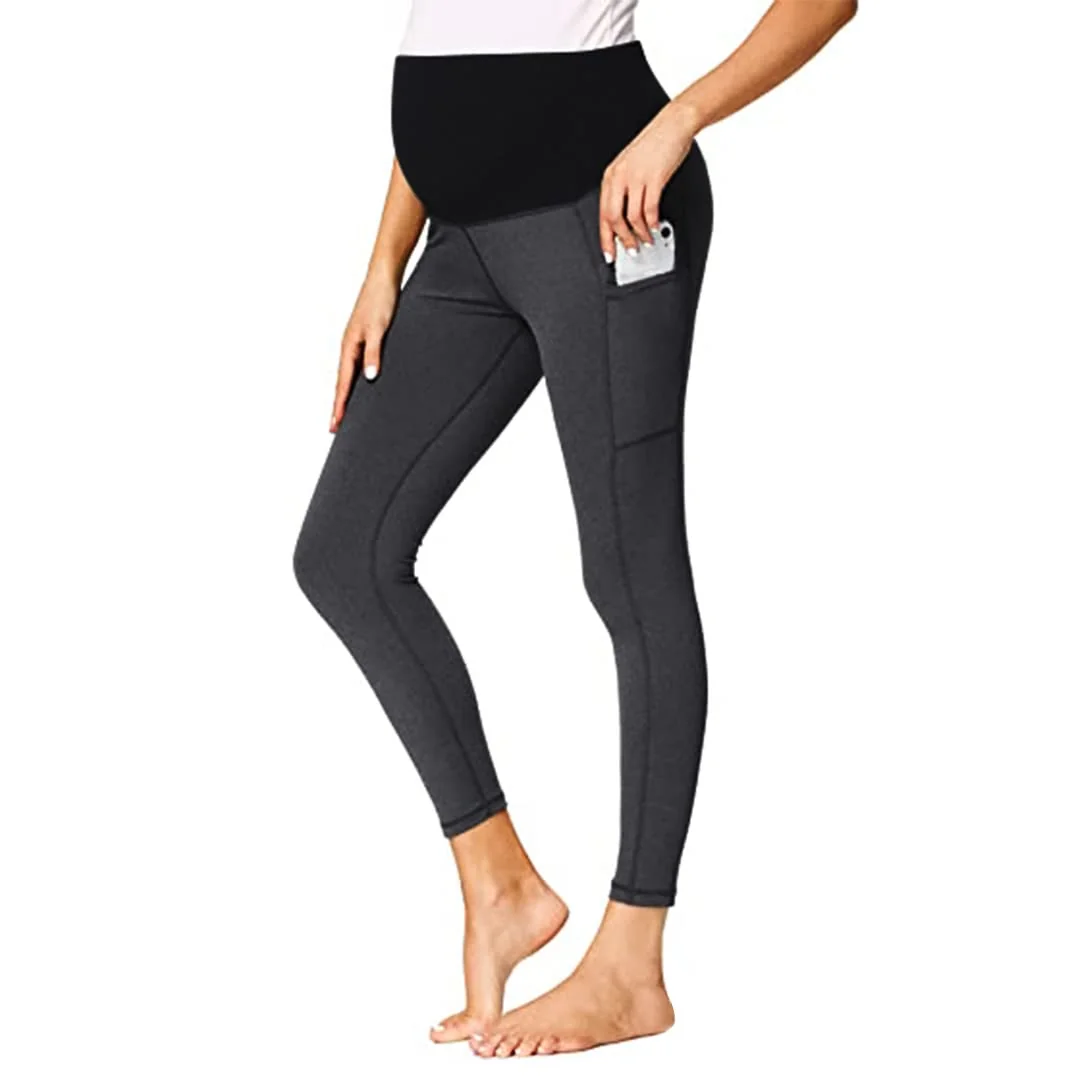 Women's Regular Fit Mid Rise Cotton Blend Regular Track Pants For Pregnancy