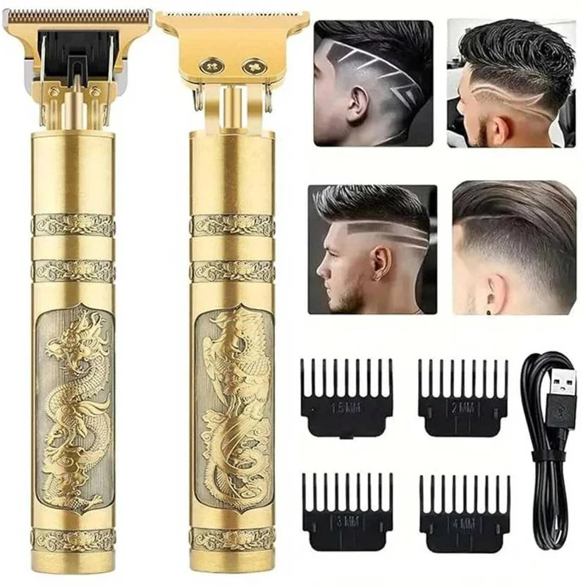 funkish Trimmer For Beard, Mustache, Haircut, Head and Body Hair Shaver For Men Fully Waterproof Trimmer 60 min  Runtime 4 Length Settings  (Gold)