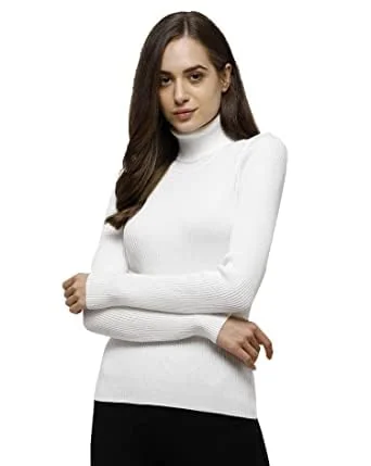 Ron Ribbed Sweatshirt Winter Wear streachble Highneck/Full Sleeves Tops for Women and Girls - Best Price ₹360 at Amazon