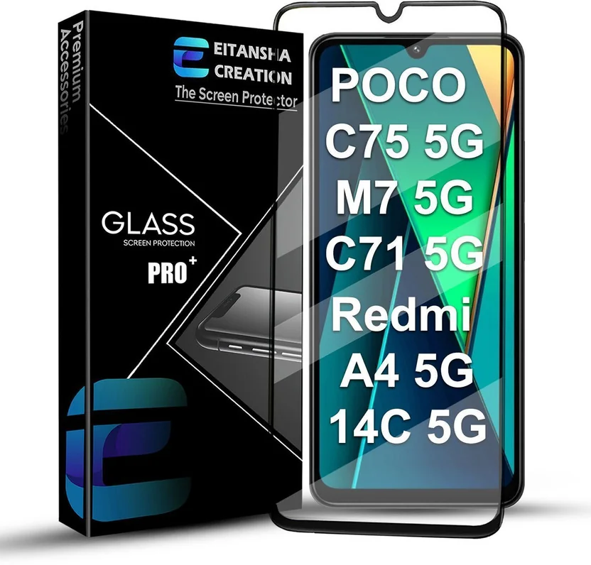EITANSHA CREATION Edge To Edge Tempered Glass for REDMI...