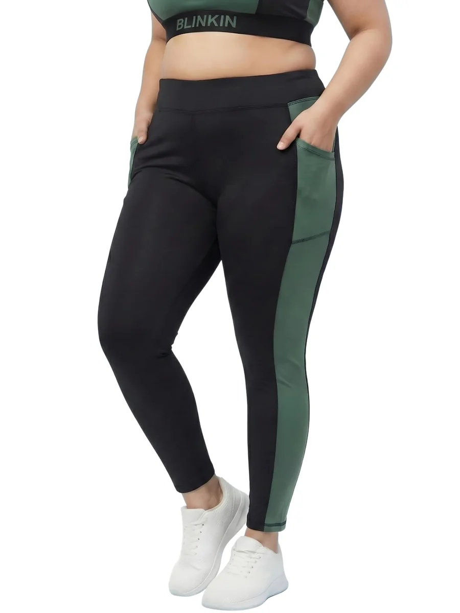 Plus Size Gym Pants for Women's Workout - The Ultimate Yoga Pants | Workout Lowers | Gym Track Pants for Women with Side Pockets (plus-3660)