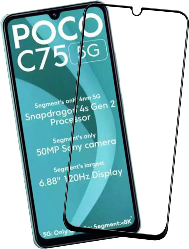 VAlight Edge To Edge Tempered Glass for POCO C75 5G, RE...