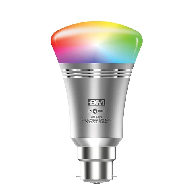 GM Glitz Smart Bluetooth 10 W RGBWW LED Bulb with App & Voice Control, Colour Changing 16 Million Colors, Dimmable, B22 Base - Best Price ₹2499 at Amazon