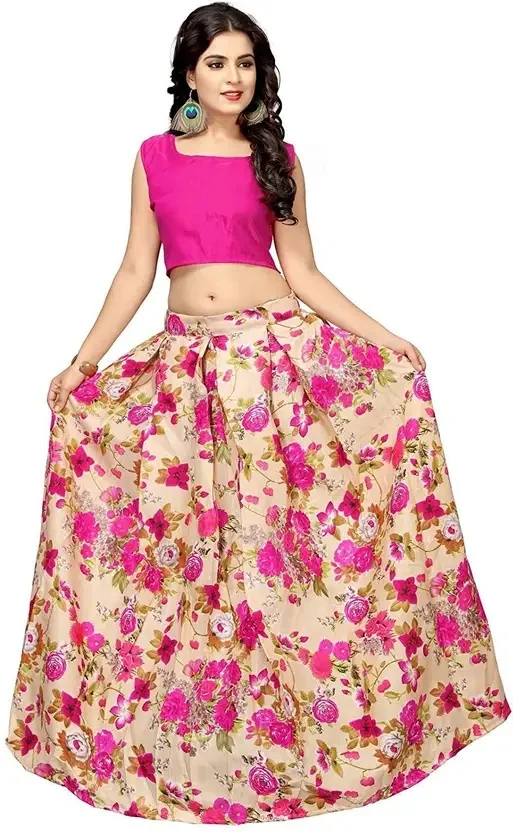QUEDDY'S Printed Semi Stitched Lehenga Choli  (Multicolor) - Best Price ₹269 at Flipkart