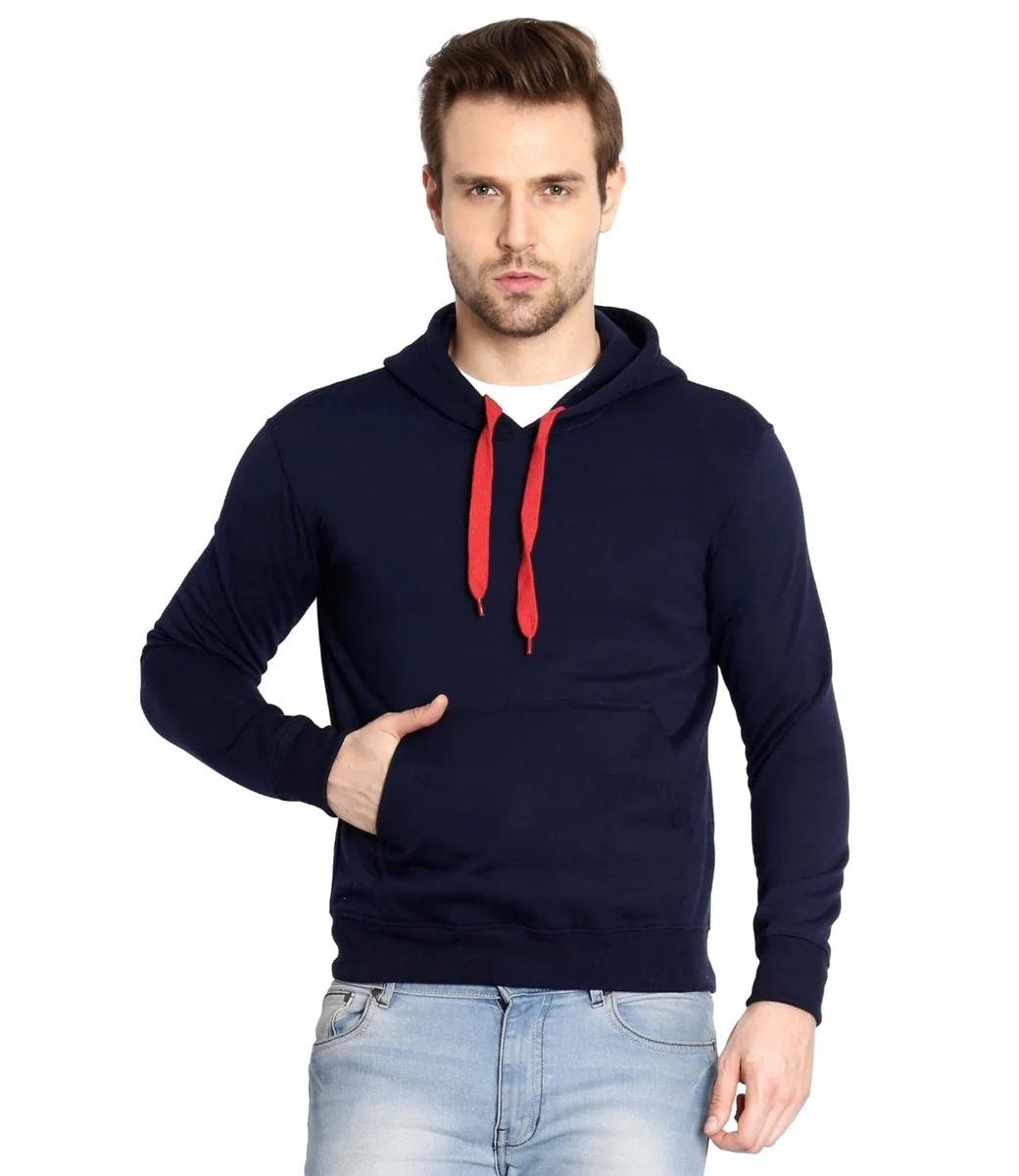 Men's Solid Cotton Hoodies for Men Sweatshirt for Men Stylish Hooded Sweatshirt for Men Without Zip Stylish Winter Wear with Hood and Pockets