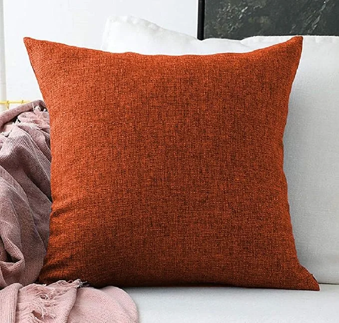 Khooti Jute Cushion Cover, 16x16 ( Orange )(Pack of 1) - Best Price ₹250 at Amazon