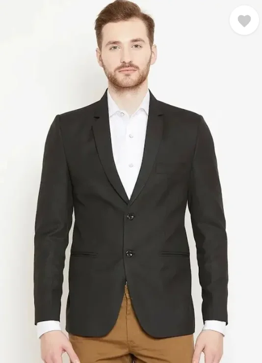 Royal Touchh Men Solid Single Breasted Festive, Party, Wedding, Casual, Formal Blazer  (Black)