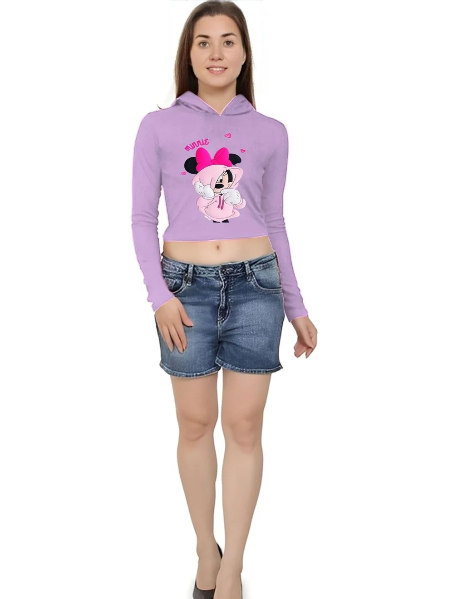 Buy SZN Women Minnie Mouse Printed Hooded T Shirt -  - Apparel for Women