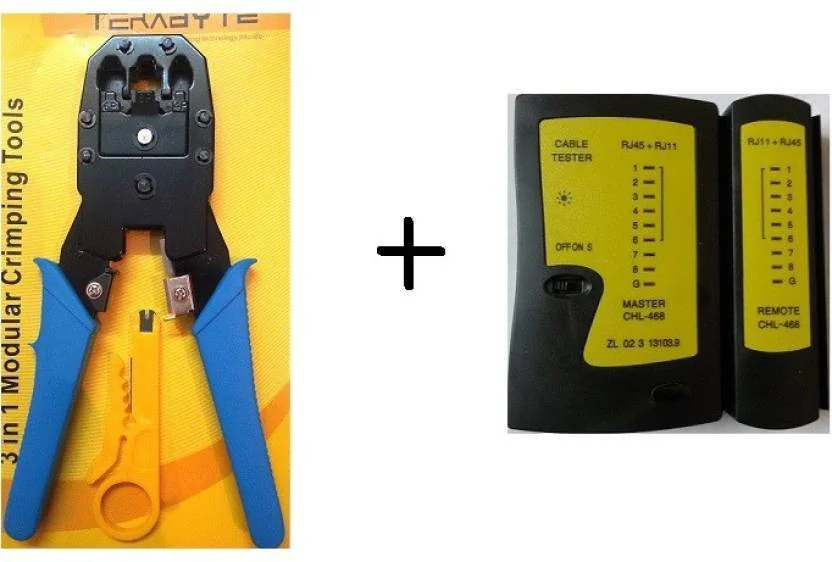 GoodsBazaar Combo of Crimping Tool and Lan Cable Tester...