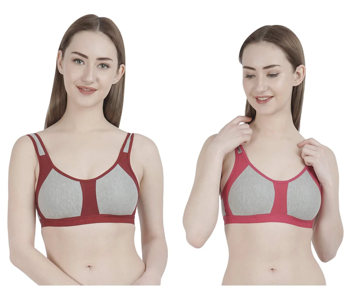 Girls/Teenagers/Beginners Training Bra Seamless Double Layered Mold B Cup (Pack of 2)