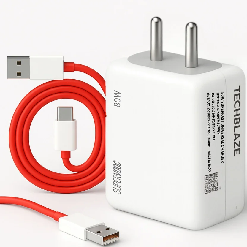 TechBlaze 80 W SuperVOOC 7.3 A Wall Charger for Mobile ...