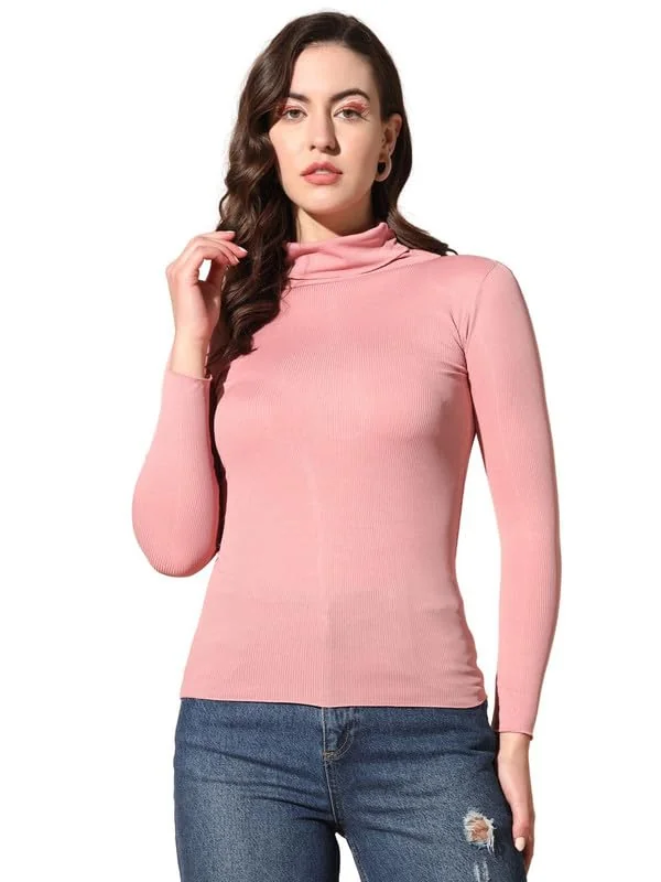 Tandul Women's Sweater - Pink Regular Fit Stretchable Fabric Sweater, Gentle Machine Wash, Full Sleeve, Sweater for Women (8262)